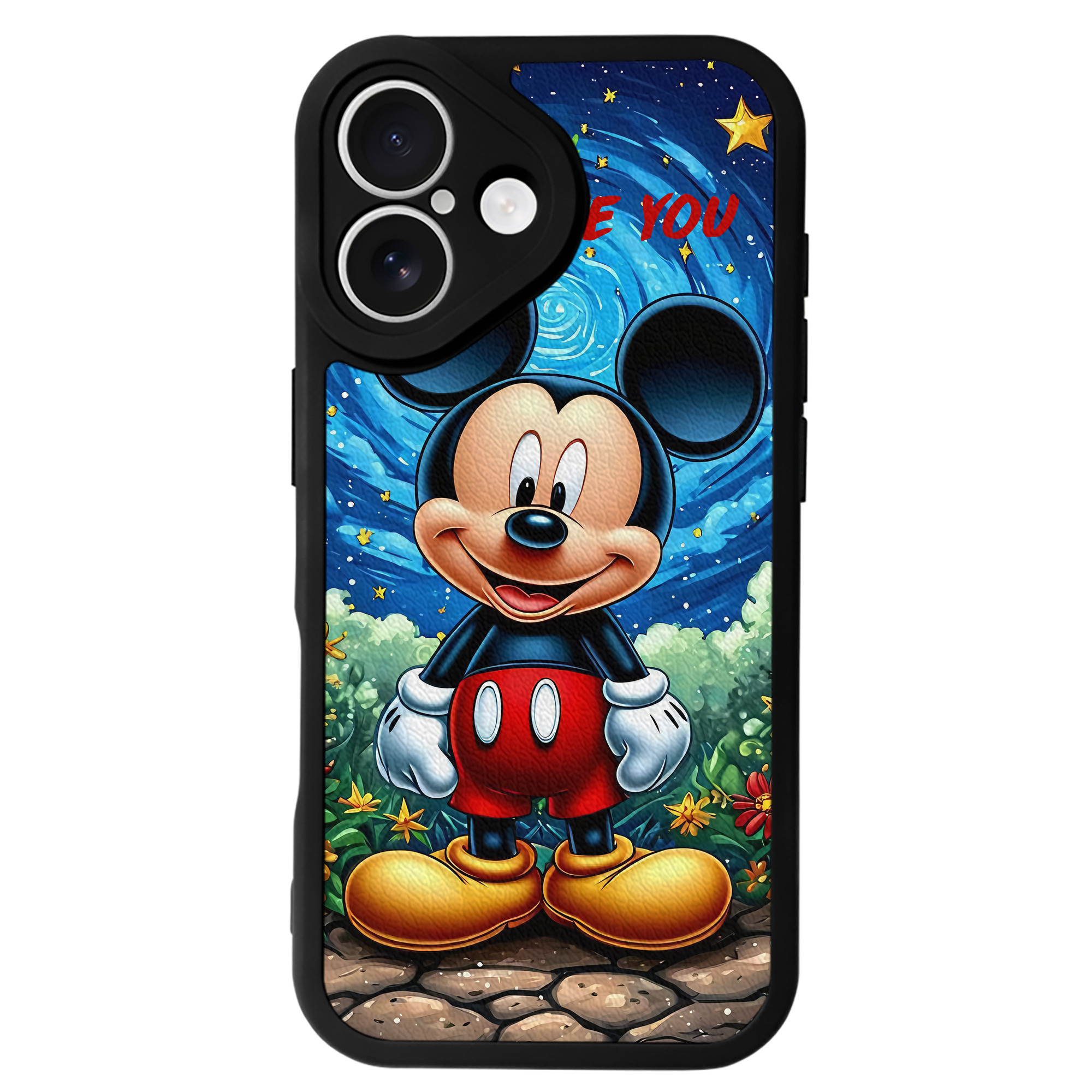 （画像用） ミッキーマウス Mickey Mouse 【iPhone 16シリーズ対応】シリコンスマホケース（レザー調） 材質：シリコン